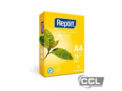 Papel A4 210mm x 297mm 75gr amarelo com 500 folhas Report