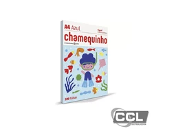 Papel A4 210mm x 297mm 75gr azul com 100 folhas Chamequinho