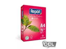 Papel A4 210mm x 297mm 75gr rosa com 500 folhas Report