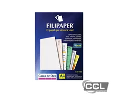 Papel casca ovo A4 branco 180gr 50 folhas Filipaper