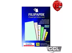 Papel granito verde A4 180gr com 50 folhas Filipaper