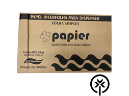 Papel higinico folha simples intercalado com 8000 folhas Papier 2301