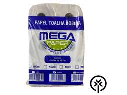 Papel toalha rolo 200m Megapaper com 6 rolos 3008