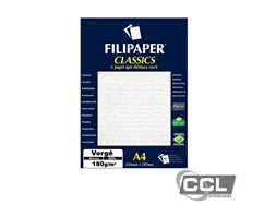 Papel verg A4 180gr branco com 50 folhas Filipaper / Usapel