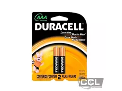 Pilha palito AAA alcalina Duracell blister com 2 unidades