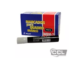 Pincel para quadro branco recarregvel WBM-7 preto Pilot caixa com 12 unidades