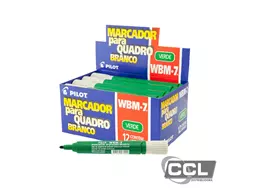 Pincel para quadro branco recarregvel WBM-7 verde Pilot caixa com 12 unidades