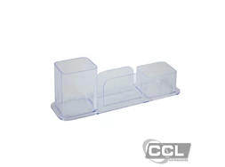 Porta utenslios 3x1 de acrlico cristal Dello 3031-H