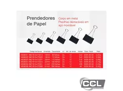 Prendedor mol/binder 15mm 50 folhas com 12 unidades Poly