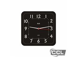 Relgio de parede quadrado com fundo preto Bell's 4009