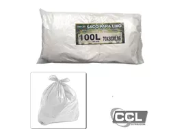 Saco de lixo 70 x 80 x 0,06mm 100l branco com 100 unidades CRW