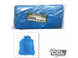 Saco de lixo 90 x 100 x 0,06mm azul 200l com 100 unidades CRW