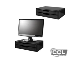 Suporte para monitor com 2 gavetas preto Souza