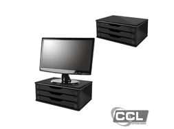 Suporte para monitor com 3 gavetas preto Souza