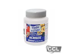 Tinta para tecido fosca 250ml branca Acrilex 519