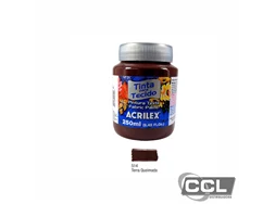 Tinta para tecido fosca 250ml terra queimada Acrilex 514