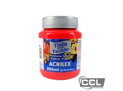 Tinta para tecido fosca 250ml vermelho vivo Acrilex 541